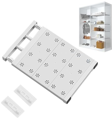 Yixinly Regal für Schrank Innen, Einlegeboden Schrank Ausziehbar Schrankregal Ausziehbar Verstellbare Regale für Schrank Garderobenschrank Badezimmer Organizer, 35cm Weit, Verstellbare Länge 30-40cm