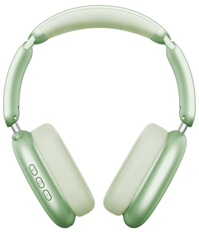 Wentronic Y02 Active Noise Cancelling Headphones,60H Battery,5 EQ Music Modes,Hi-Res Audio,Deep Bass,Foldable Wireless Over Ear Bluetooth 5.4 Headset,Breathable Leather Earpads (Green)