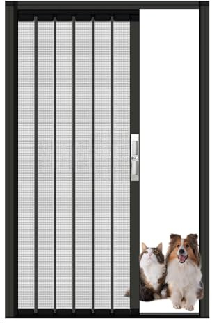 Retractable Sliding Screen Door, No Drilling Interior Accordion Folding Screen Door with Lock & Aluminum Frame, Customize Heavy Duty Room Divider Mesh Panel for Front/Back Patio Garage