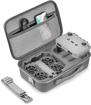 BRDRC Tasche für DJI Neo 2, Portable Schutzhülle Case Koffer mit Schultergurt für DJI Neo 2 Fly More Combo Zubehör, kompatibel mit RC-N3 Fernsteuerung & Drohnenakku & Ladehub