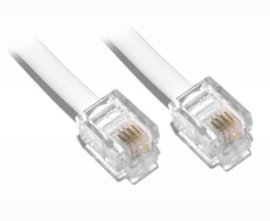Câble ADSL RJ11 - 5m - Mâle à Mâle - Blanc - Cordon Téléphonique - 5 Mètres