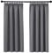 PONY DANCE Pencil Pleat Blackout Curtains Grey Thermal Insulated Curtains 46x54 Inch Drapes for Bedroom, Kitchen, Short Window Curtains with Hooks for Track Rail, W46 X L54, 2 Panels