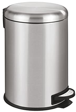 Wenko Pedal Bin st./st.Leman Easy Close en Acero Inoxidable, Inox Satiné, 20 l