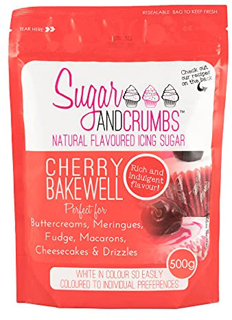 Cherry Bakewell Natural Flavoured Icing Sugar for Cake and Cupcake Decorations - Nut, Lactose and Gluten Free - 500g