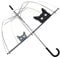 SMATI Langer Regenschirm Transparent - Glockenform; Stabil; Automatisch öffnend; Durchmesser=85cm; Damen Regenschirm; Motiv KATZE.