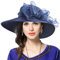 VECRY Frauen Dressy Kirche Taufe Hochzeit Derby Sonnenhüte (Marine)