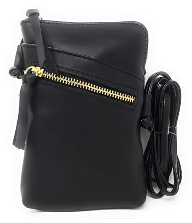 Monahay Small Italian Leather Cross Body Mobile Phone and Passport Travel Pouch Bag MH9723