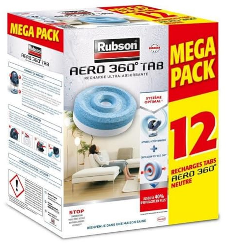 RUBSON PROMO MEGA PACK Lot de 12 recharge Aero 360 Neutre
