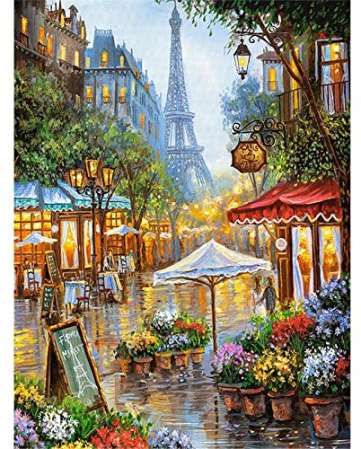 YSCOLOR Diamond Painting 2019 ¡Nuevo! 3D DIY Diamante Completo Pintura Bordado Calle De París Rhinestone Foto Diamante 2019 Cisne Amor Craft Regalo 30X40cm