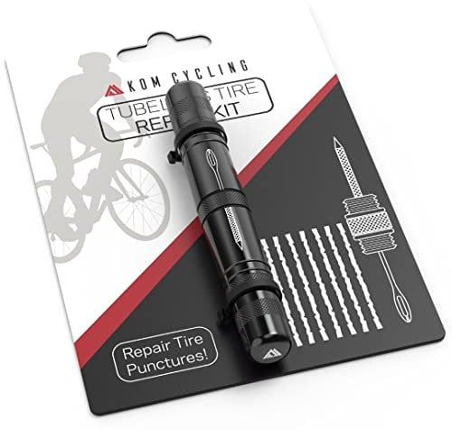 KOM Cycling Kit de reparación de neumáticos tubulares para Bicicletas 8 Colores! Arregla daños de neumáticos de Bicicleta montañera y de Carrera - Incluye Horquilla y escariador de reparación