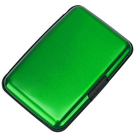 ELFISH Mini-Kreditkartenetui aus RFID-Aluminium, Visitenkartenetui, Metall-Ausweishülle für Männer und Frauen (grün)