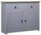 vidaXL Massivholz Panama-Kiefer Sideboard mit 2 Schubladen 2 Türen Kommode Beistellschrank Mehrzweckschrank Anrichte Schrank Grau 93x40x80cm