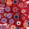 Millefiori Kieselsteine aus farbigem Glas, Mosaik für Kunst und Handwerk, 50 g, Rot