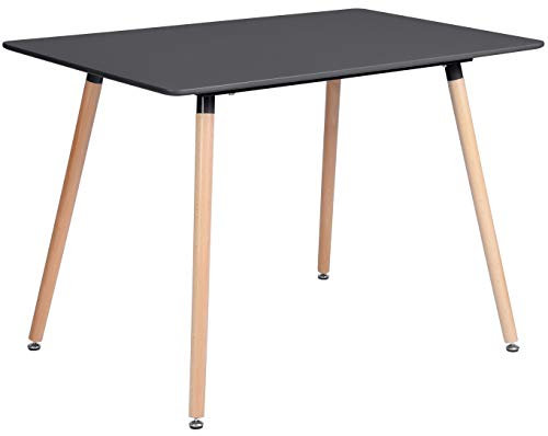 DORAFAIR Rechteckig Esszimmertisch Küchentisch Wohnzimmer Tisch, Skandinavisch Esstisch MDF, Schwarz