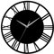 Warmiehomy Big Wall Clock 30cm Round Wall Clock Vintage Roman Numeral Silent Non-ticking Hanging Clock for Home Garden Office Restaurant Hotel Cafe Decoration, Black, Silver Pointer