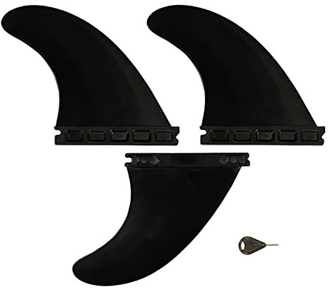 iBOARD Surfboard Future Flossen aus Schaumstoff, Surf Board Zubehör | 3 Flossen & Schrauben schwarz