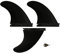 iBOARD Future Fins - Pinne da surf in schiuma, 3 pinne e bulloni, colore: nero