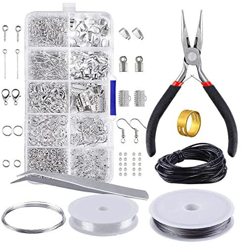 Naturezhen Kit Joyería Plata para Adultos y Adolescentes - Incluye Herramientas Completo para Hacer Pulseras, Collares, Pendientes - Manualidades Creativas y Regalos