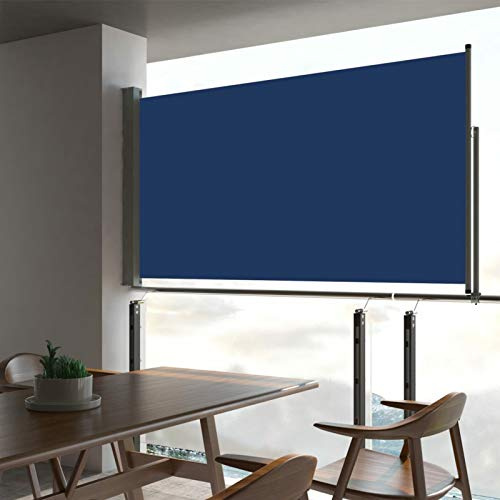 Festnight Toldos para Ventanas, Toldo Plegable, Toldo Lateral retráctil de jardín Azul 160x300 cm