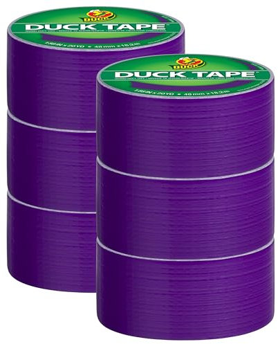 Duck Tape Gewebe-Klebeband, einfarbig, Violett, 48 mm x 18,2 m, 6 Stück