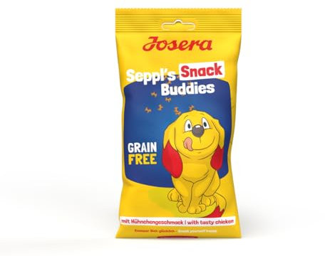 Josera Seppl’s Snack Buddies | 150 g | Getreidefreier Hundesnack | Mit leckerem Hühnchen Geschmack | Geringer Fettgehalt | Verwendung hochwertiger Zutaten ohne Gentechnik