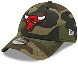 New Era Chicago Bulls NBA Cap Camouflage verstellbar Teamlogo Basketball Accessoire Mädchen Jungen grün - Youth