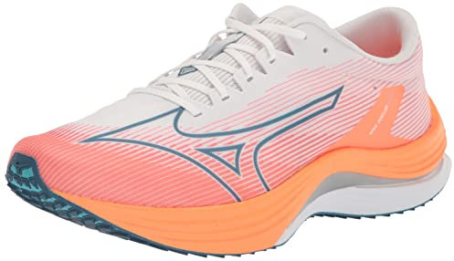 Mizuno Men's Wave Rebellion Flash Running Shoe, Weiß/Silber, 46.5 EU