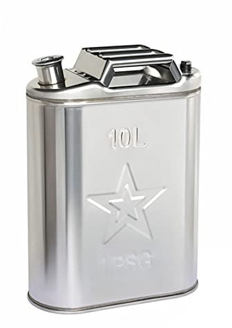 Acier inoxydable Jerrican Bidon d'essence, Réservoir d'essence épaissi portable Réservoir de stockage de carburant pour motos et automobiles 5L/10L/15L/20L