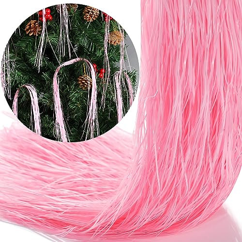 Lyrow 6000 Stränge Lametta Eiszapfen für Weihnachtsbaum Lametta Weihnachtsbaum Weihnachten Silvester Festivals Dekor Geburtstag Party Supplies (Rosa)