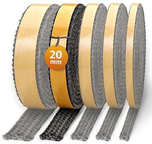 Hitzebeständiges Dichtband - Selbstklebend, Glasgewebe hitzebeständig bis 550°C. Länge 3 Meter. für Kamin, Ofen, Ofenrohre, Reinigungsklappen. Made in Germany (20x3mm)