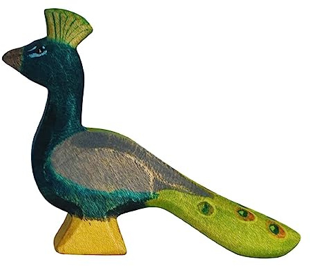 HolzWald - 2429 - Vögel, Pfau, Holz, Handarbeit, 9,3cm x 12,1cm x 2,2cm