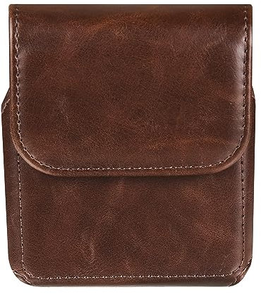 Étui de téléphone portable en similicuir avec clip ceinture pour Samsung Galaxy Z Flip 6, Z Flip 5/4/3 5G, Motorola RAZR 60 50 40 Ultra (café)