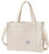 BROADREAM Cord Tasche Damen - Groß Handtasche Umhängetasche mit Reißverschluss,Schultertasche Shopper Damen Henkeltasche für Schule Einkauf Shopper Lässige täglich (XL, Beige)