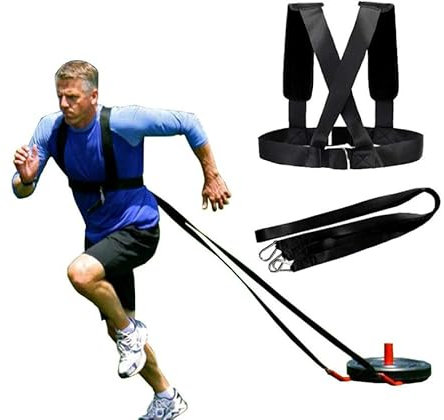Schlitten Gurt Fitness, Weight Sled Harness, Schlitten Fitnessgurt Gurtzeug, Trainingsgurt widerstandsfähige Bänder, Reifenziehgurt Trainingsgurt für Frauen Männer Geschwindigkeit und Krafttraining