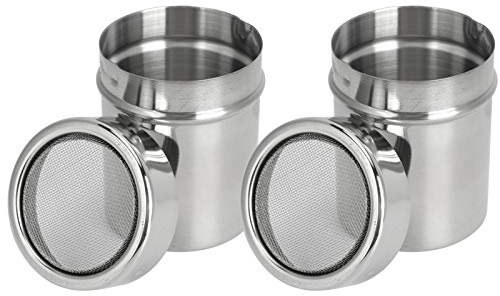 2 Pezzi Shaker Di Zucchero, In Acciaio Inossidabile Fantasy Cappuccino Shaker Cacao Spreaders Con Coperchio per Coperchio Farina Di Pepe Di Cappuccino