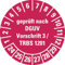 Dreifke® Aufkleber I Prüfplakette DGUV Vorschrift 3/TRBS 1201, 24-29, rot, Dokumentenfolie, Ø30mm, 18 Stück, DGUV