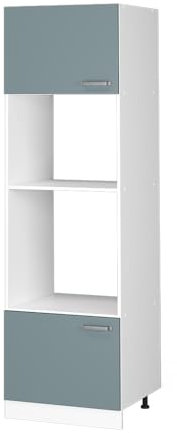 Vicco Mikrowellenschrank R-Line, Küchenregal für die Mikrowelle, Blau-Grau/Weiß, 60 cm