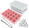 3 Stück Eiswürfelform, Silikon Eiswürfelbehälter XL Mit Deckel, Stapelbar und Spülmaschinenfest Eiswürfelformen, Für Bier,WeinUnd Baby Snack Inklusiv (3 Farbe-F, 3er Set(45 Eiswürfel))