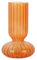 Vase nervuré, Vase en Verre Transparent, Vase à Fleurs ondulé Moderne, Vase en Verre cannelé, Vase Décoratif rayé pour Table de Mariage Rustique (Orange)