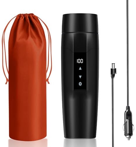 12V Auto Mini-Kaffee-Wasserkocher, 40~100℃ Temperatureinstellungen Einstellbar, Keine Batterie, Touch Control Elektrischer Kaffee Heizung Becher, 350ml Tragbar Getränkewärmer, 304 Lnnenauskleidung
