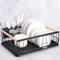 TDSYDS Dish Drainer,Draining Rack,Draining Basket with Utensil Holder with Drip Tray for Kitchen Worktop,42.5x32x15cm,Kitchen Utensil Storage（black