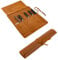 Chef's Knife Roll Bag, Small Genuine Leather Knife Case Holder, Knife Sheath Cutlery Carrying Case Organizer Storage Bag Travel Friendly Gifts for Men & Women (Brown)