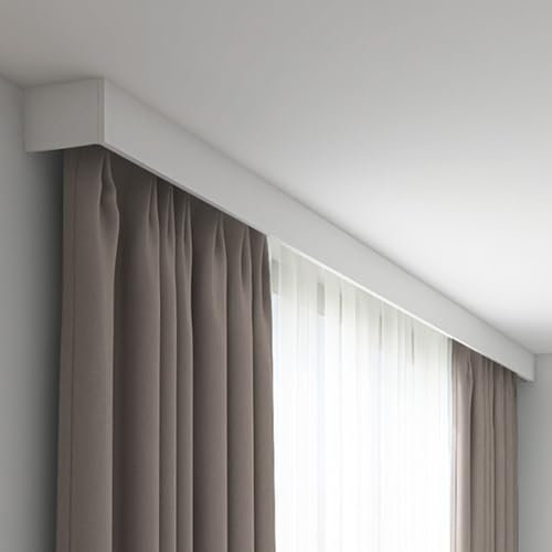 Blazea Binario per Tende Binario a Soffitto per Tende, Pista della Tenda della Finestra Scorrevole, Mantovana con Mantovana in Metallo con Doppi Binari, Bastoni per Tende Pesanti(White,2.8m (9.2ft))