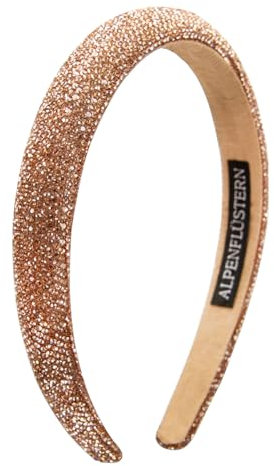 Alpenflüstern Trachten-Haarreif Glitzer breit - Damen Haarschmuck, Haarband rutschfest fürs Dirndl (champagner-braun) ADV149