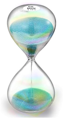 SuLiao Sanduhr, 60 Minuten, türkis, 60 Min Hourglass Sand Time, großes Sandglas, reloj de Arena 60 Minuten, für Zuhause, Schreibtisch, Bürodekoration