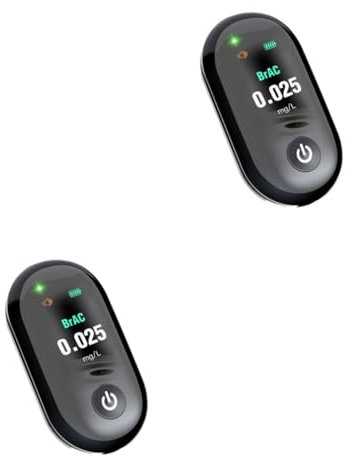 FOMIYES 2st Atemgerät Alkohol Detektor Bac-tester Lügendetektor Atemtester Atemanalysator Mini- Black Elektronisch