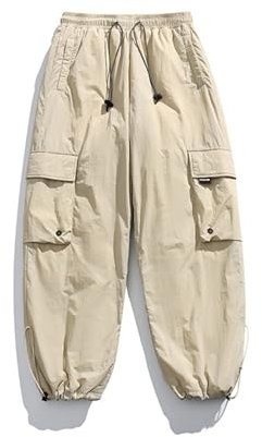 TDHLW Damen Schneehose Wasserdicht Isoliert füR Winter Baggy Pants Outdoor Cargo Snowboardhose,Beige,M