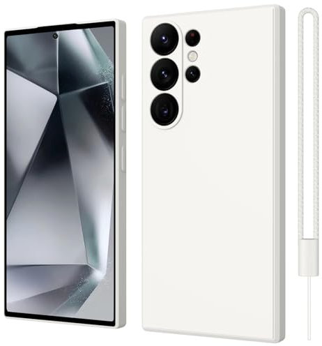 ORDA Hülle Kompatibel mit Samsung Galaxy S24 Ultra 5G Hülle, Matte Ultra Dünn Soft Silikon Case, Kameraschutz TPU Handyhülle für Samsung Galaxy S24 Ultra Anti-Kratzer Schutzhülle Cover Weiß
