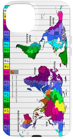 iPhone 15 Plus World Time Zone Map Case
