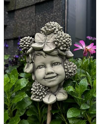 Blumenkind Blütenkind - Glücksklee - frostfester Steinguss - Zauberblume - Blumenkinder - Gartendeko